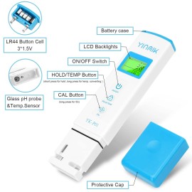 YINMIK Digital pH Meter TDS Meter Combo Accurate Measurement for pH TDS EC Temp with...