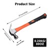 Claw Hammer 225G (8OZ) Carbon Steel Forging Small Hammer Rust-Proof