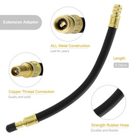 ZHSMS Tire Valve Extension, 8.25 Inch Flexible Valve Stem Extenders with 135 Degree Brass Schrader Tire Valve Extension Adaptor Compatible for Cars Truck Motorcycle Bike Scooter