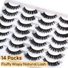 APCYUST Lashes Fluffy False Mink Eyelashes 14 Pairs Cat Eye