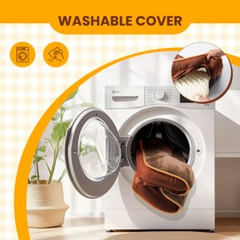 DUMOS Orthopedic Memory Foam Dog Bed with Bolster–Washable Cover, Waterproof Liner & Non-Slip Bottom, Supportive Pet Sofas, Brown