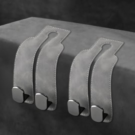 ecocstm Car Seat Headrest Hook, Vehicle Back Seat Headrest Hook, Car Purse Hook Car Hooks for Hanging Grocery Bag, Purse, Car Seat Backrest Organizer, Tote Bag (Gray)
