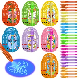 Bnsikun 28 Pcs Valentines Day Gifts for Kids with Invisible Ink Pens, Valentines Day Cards for Kids School, Kids Valentines Exchange Gifts, Valentine School Classroom Exchange Prizes Party Favor