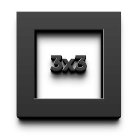 3x3 Shadow Box Black Solid Wood Display Frame with White Acid-Free Backing UV Acrylic & Hanging Hardware - with 3/4" Usable Depth