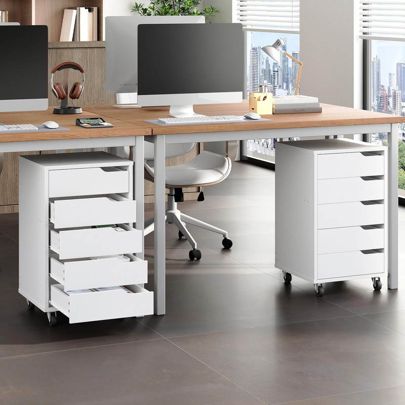 HOOBRO 5-Drawer File Cabinet, Under Desk Mobile Filing Cabinet with