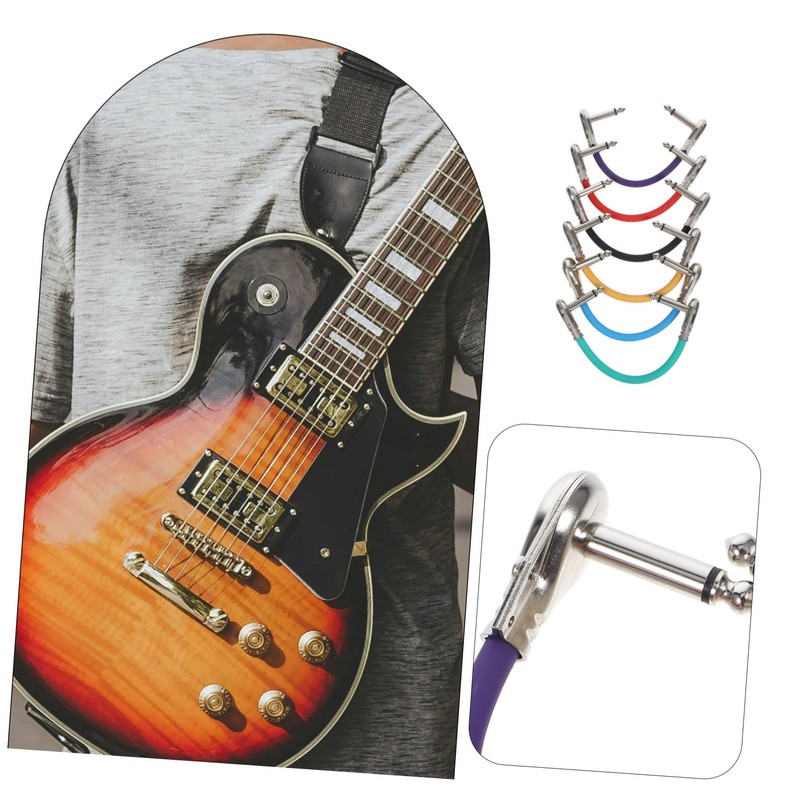 VICASKY 6pcs Guitar Patch Cables for Effects Pedals Flat Core