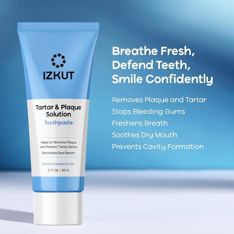 IZKUT Tartar Control Toothpaste for Tartar Removal, Plaque Remover for