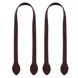 SUPVOX 2pcs 24 Leather Purses Straps Leather Bag Handles Replacement Purse Straps Handbag Bag Wallet Straps (Dark Brown)