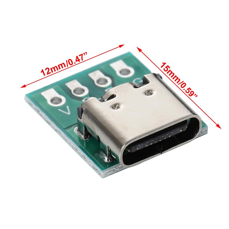 Greluma 6PCS 16 Pin Type-C Male to 2.54mm PCB Adapter
