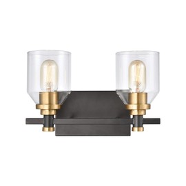 Elk Lighting 15401/2 Vanity Light, Matte Black, Satin Brass