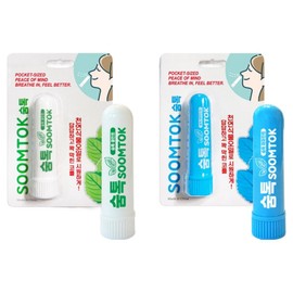 Sumtalk Sumtok Stick-type Nasal Clearing Cool Mint Peppermint Refreshing Portable for Nasal Congestion, 2 Packs / 숨톡 스틱형 코뻥 쿨민트 페퍼민트 코막힘 시원한 휴대용, 2개