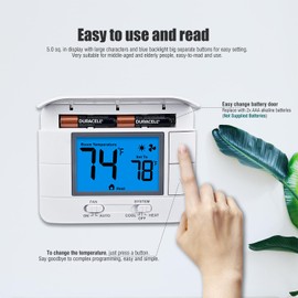 Aowel Non-Programmable Thermostats for House, Single-Stage 1 Heat/ 1 Cool, Simple Thermostat