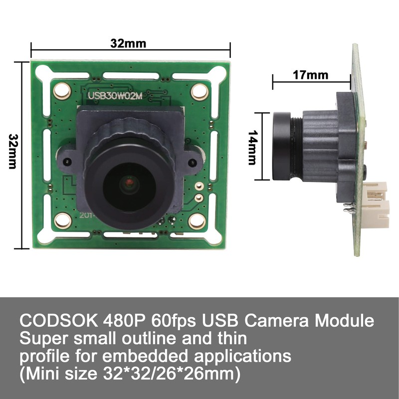 CODSOK USB Camera Module Board 60fps 480P OV7725 CMOS VGA