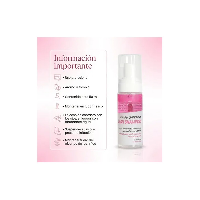 Lash Shampoo Limpieza Profesional J Denis Para Pestañas Mink