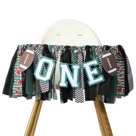 Football 1st Birthday High Chair Banner - Football One Birthday Decoration,First Year Down Decoration Highchair,Boys First Birthday Football Highchair,