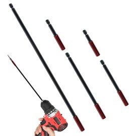 5 Pieces Magnetic Bit Holder for Impact Drivers, Includes 50mm, 60mm, 100mm, 152mm, and 300mm Steel Magnetic Screwdriver Extension Bars, 1/4 Inch Drill Bit Hex Extension Bar/Tool Holders and Adapter