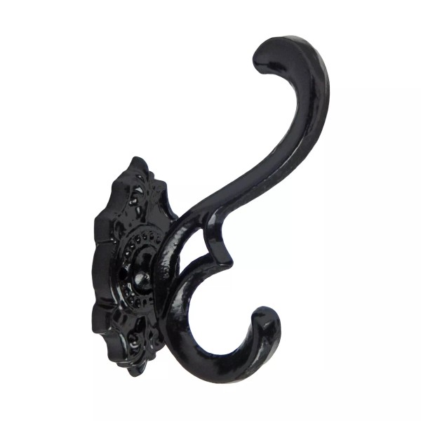 Unbranded Victorian Fleur De Lis Cast Iron Double Wall Hook