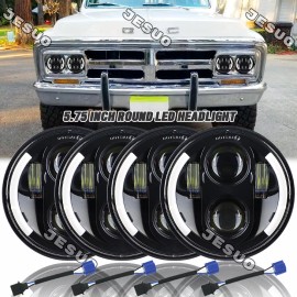 JESUO 8PCS 5.75" 5-3/4" Round Led Headlights for GMC C15/C1500 Pickup C2500 Suburban