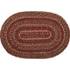 VHC Brands Cider Mill Primitive Jute Red Textured Striped Oval