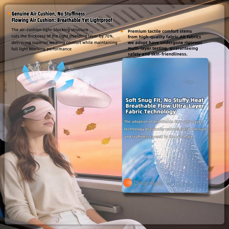 Silky-Touch 3D Bionic Airbag Sleep Mask, Blackout Luxury Smooth Eye