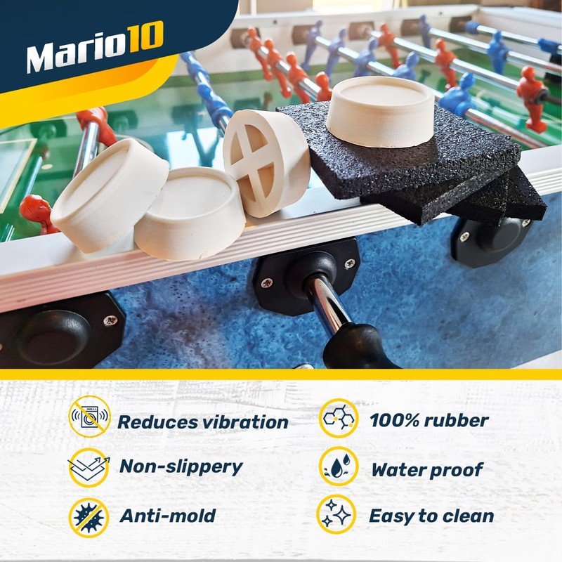 Mario10 Multipurpose Anti-Vibration Pads and Cups (4-Piece Set) Rubber for