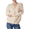 iB-iP Women's Lightweight V-Neck Cardigan Pullover Cardigan, cream