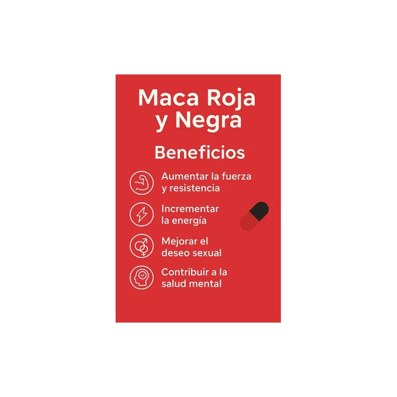 Maca Negra Y Roja 60 Cap 500 Mg C/u Altusnatura