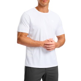 G Gradual Men's Workout Shirts Quick Dry Athletic Running T-Shirts Lightweight Moisture Wicking Short Sleeve Sports Gym Tops(White,XL)