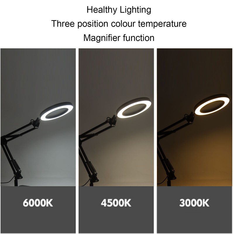 72 LED Magnifying Glass Light with Clamp Eye Protection 5X