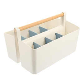 jojofuny Desktop Organizer Storage Basket Stylish Home Makeup Brush Holder with Handle for Cosmetics Sundries Space Saving Multi Use Container for Bathroom Desk