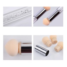 Mouyic 2 Pinceles Esponja Para Degradados + 1 Sello Para Stamping