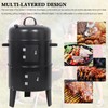 Frezon Detachable 3-in-1 Vertical Charcoal Smoker Portable BBQ Smoker Grill