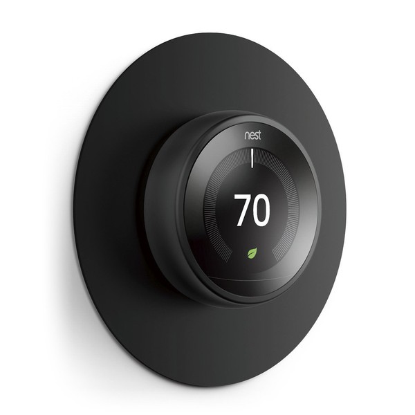 elago Wall Plate Cover Compatible with Google Nest Learning Thermostat® 3rd, 2nd, 1st, Nest Thermostat E (Black) - Exact Color Match with Nest, Fingerprint Resistant, Durable Aluminum, Non Plastic