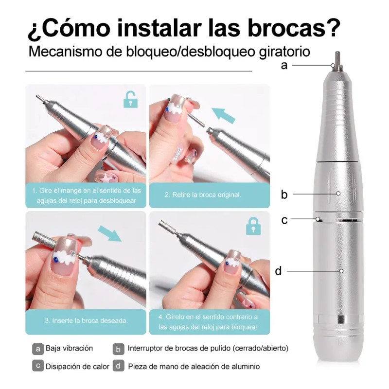 Clavos Recargables De Muela Abrasiva 45000 Rpm