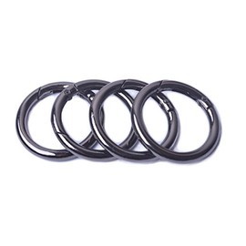 Bobeey 8pcs Spring O Ring,Round Carabiner Snap Clip Trigger Spring Keyring Buckle,O ring for bags,purses BBC3…, Black Gun, 1.25''(3.2cm)