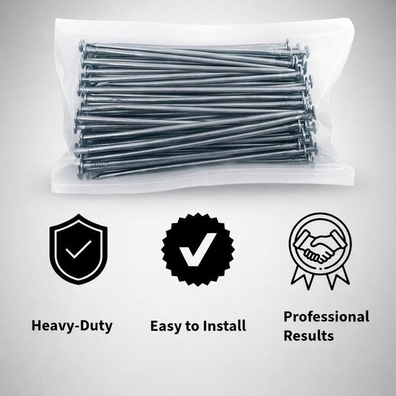 MONARCA SUPPLIES Turf Nails 6" Galvanized – Heavy-Duty Fasteners for