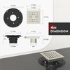 WEBANG 4 Inch Square Shower Floor Drain with Flange,Quadrato Pattern