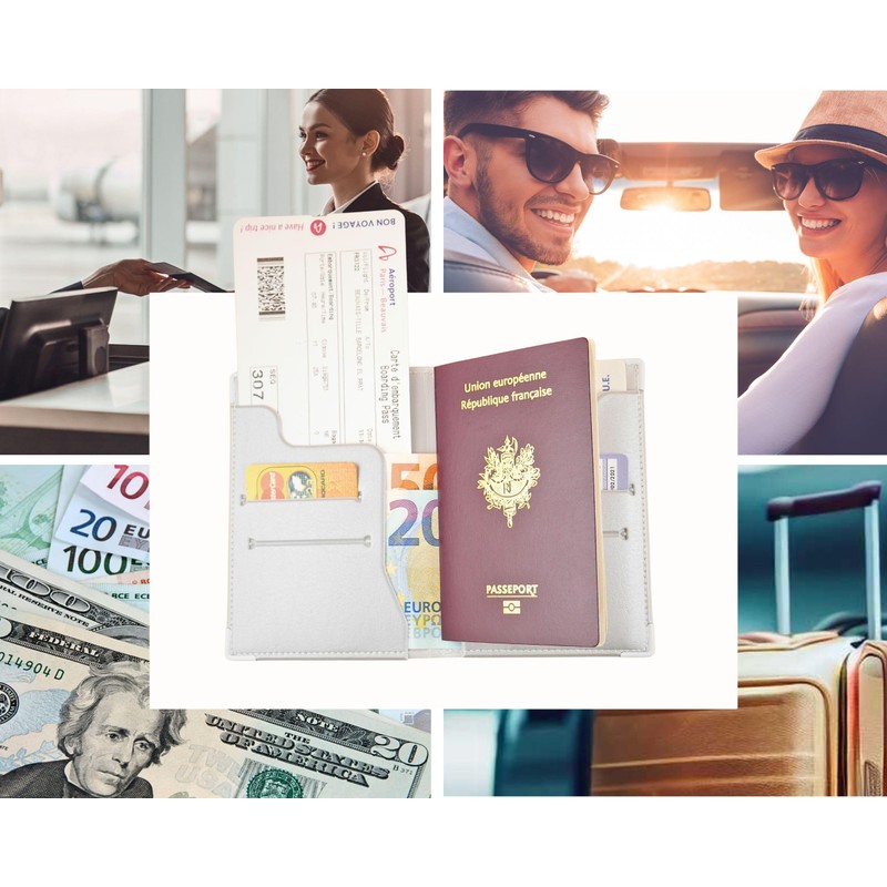 Ugozen Passport Wallet Passport Cover Protector Travel Document Bank Note