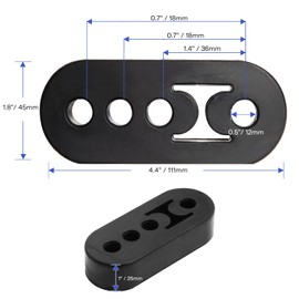 YRAG-PART Rubber Exhaust Hanger,2 PCS 4 Holes Heavy-Duty Insulated Support Bushing Mount,Universal Exhaust Hanger