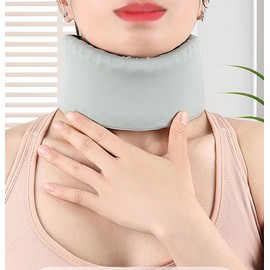 LANYANZI Cervical Collar Brace, Silicone Cervical Collar, Breathable Adjustable Neck for Neck Pain and Support, Keep Vertebrae Stable and Aligned (21-3.4 Inch) Gray