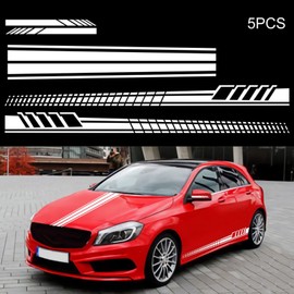 5Pcs  Car Stickers Body Sticker Decals Stripes Car Side Door Body Hood Rearview Mirror Decal Stickers Set Racing