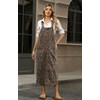 loveimgs Women Casual leopard Long Denim Dress Bib Overall Pinafore
