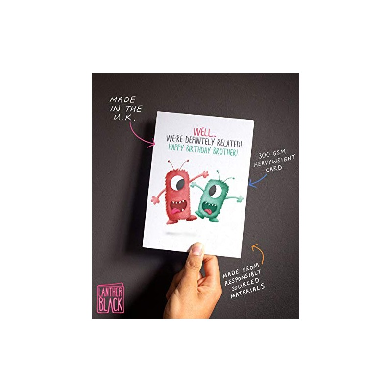 Funny Brother Birthday card, Happy Birthday Brother, Cute crazy monsters,