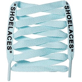 LitLaces -"SHOELACES Flat Printed Replacement Shoe Laces for Sneakers (Baby Blue, 62")