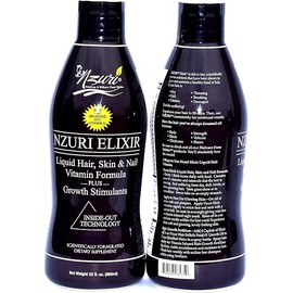 Nzuri Elixir Hair Skin and Nails Vitamins for Women and Men with Biotin, Folate, and Vitamin D for Daily Growth Supplement to Reducing Dryness, Thinning, and Loss, 32 oz.