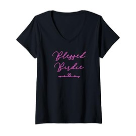 Womens Blessed Birdie V-Neck T-Shirt