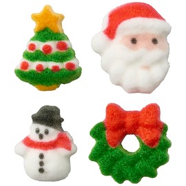 Lucks Dec-Ons Molded Sugar/Cup-Cake Topper, Christmas Charms Assortment, 5/8 Inch - 3/4 Inch, 508 Count