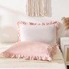 Herside Beige Pink Ruffled Pillowcase 2pcs Rustic Ruffle Fringe Design