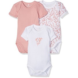 NAME IT Baby-Mädchen NBFBODY 3P SS NOOS Body, Mehrfarbig (Rose Tan), 50 (3er Pack)