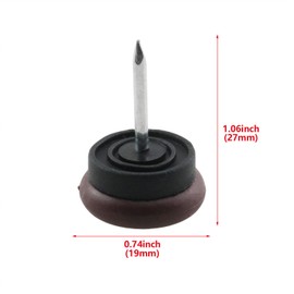 HJGarden 10pcs Brown 19mm Furniture Plastic Table and Chair Non-Slip Mat Foot Nail Foot Mat Thick Floor Protector for Wooden Furniture Chair Legs and Feet